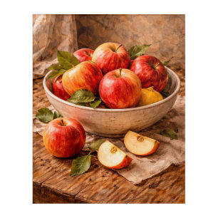 Apples in Rustic Bowl a Classic Still Life Acrylic Print
