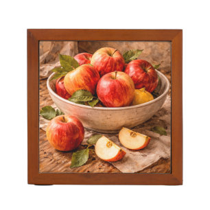 Apples in Rustic Bowl a Classic Still Life Desk Organizer