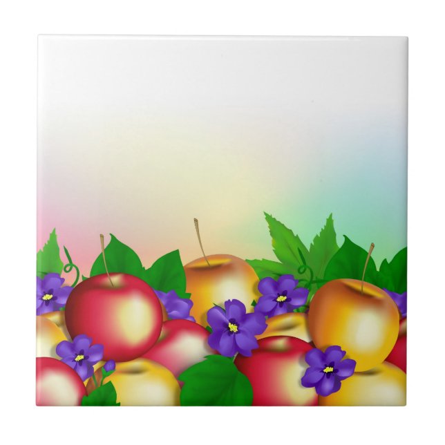 Apples in Vase Ceramic Tile (Front)