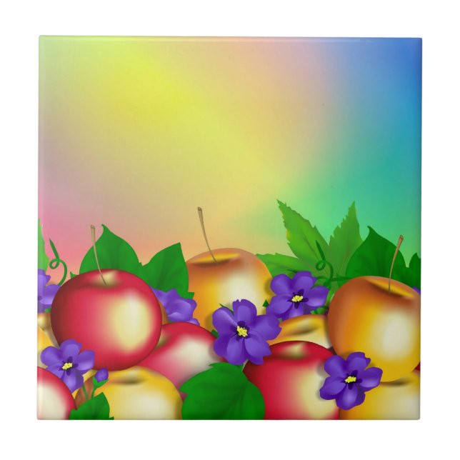 Apples in Vase Ceramic Tile (Front)