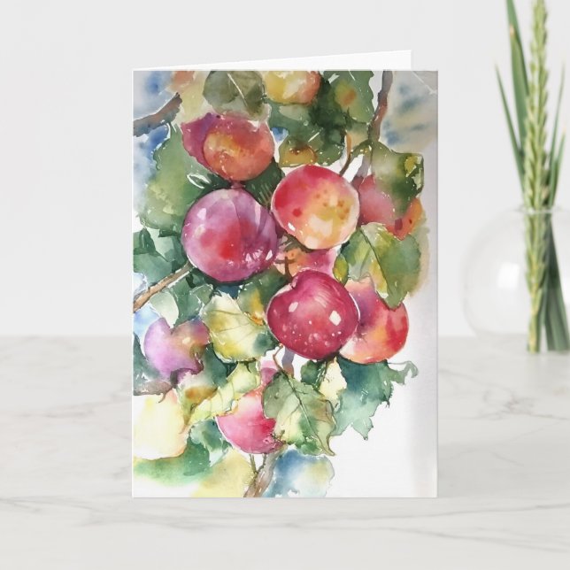 Apples In Watercolors Card (Front)