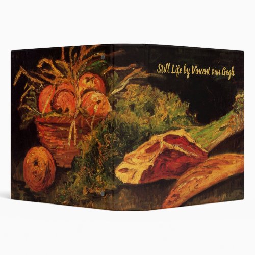 Apples Meat and a Roll by Vincent van Gogh 3 Ring Binder