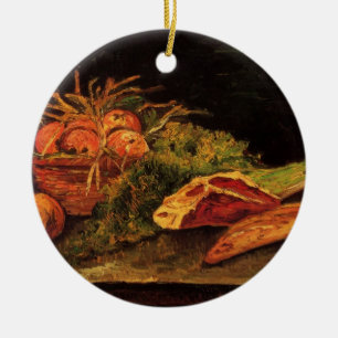 Apples, Meat and a Roll by Vincent van Gogh Ceramic Ornament