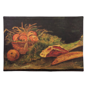 Apples, Meat and a Roll by Vincent van Gogh Cloth Placemat