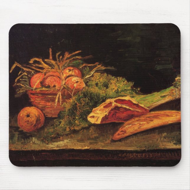 Apples, Meat and a Roll by Vincent van Gogh Mouse Pad (Front)