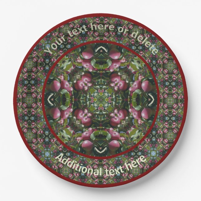 Apples Nature Art Personalized Party  Paper Plates (Front)