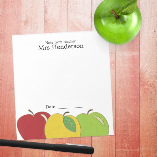 Apples Note from Teacher Notepad