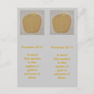 Apples of gold in pictures of silver, bookmarks postcard