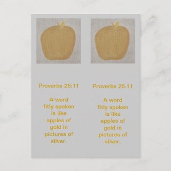 Apples Of Gold In Pictures Of Silver  Bookmarks Postcard by Cherylsart at Zazzle