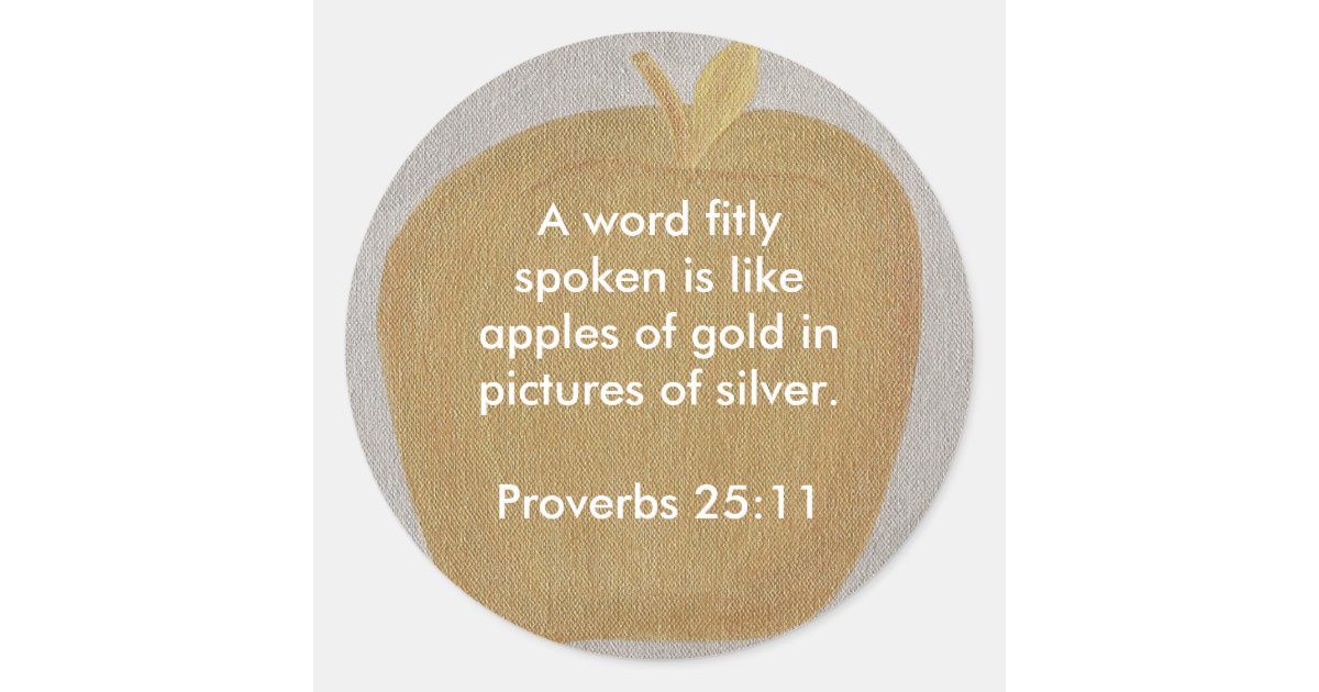Apples Of Gold In Pictures Of Silver Stickers Zazzle Com