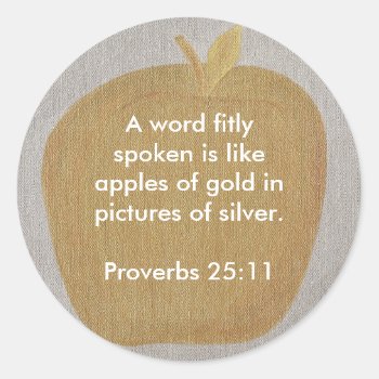 Apples Of Gold In Pictures Of Silver  Stickers by Cherylsart at Zazzle