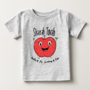  🍎 Apples of Joy,  Rosh Hashanah with custom text Baby T-Shirt