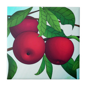 "Apples on a Branch" Ceramic Tile