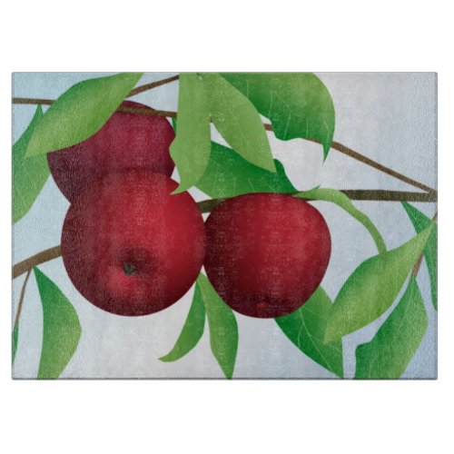 Apples on a Branch Cutting Board