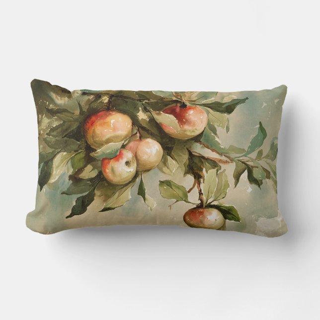 Apples on a Branch Lumbar Pillow (Front)