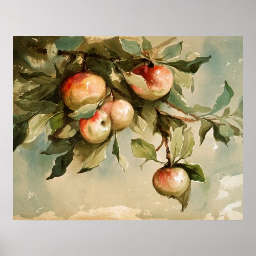 Apples on a Branch Poster