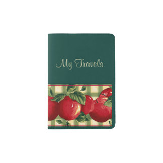 Apples on Gingham Passport Holder