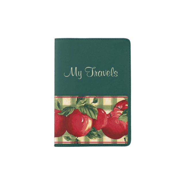 Apples on Gingham Passport Holder (Front)