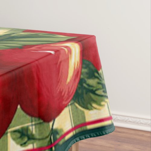 Apples on Gingham Tablecloth