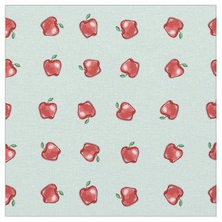 Apples on Mint Dot Fabric