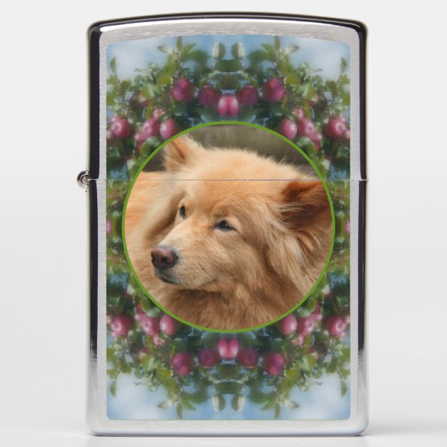 Apples On Tree Frame Create Your Own Photo Zippo Lighter (Front)