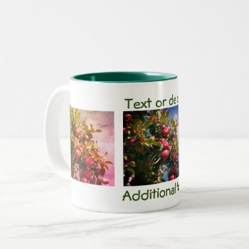 Apples On Tree Nature Photography Personalized Two-tone Coffee Mug by SmilinEyesTreasures at Zazzle