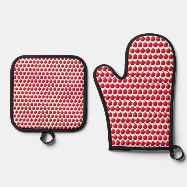 Apples!  oven mitt & pot holder set (Front)