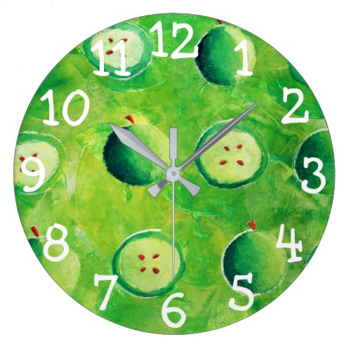 Apples Painting Large Clock