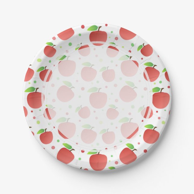 Apples pattern paper plates (Front)