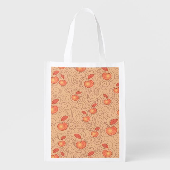 Apples Pattern Reusable Grocery Bag (Front)