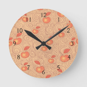 Apples Pattern Round Clock