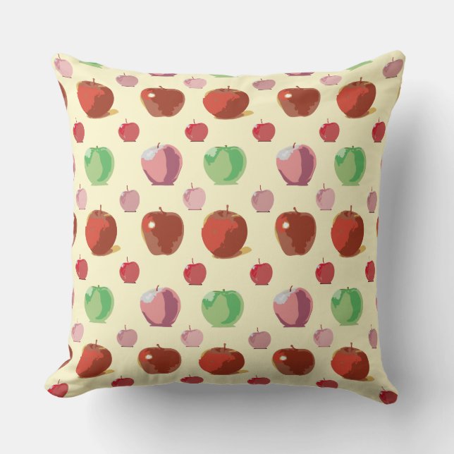 Apples pattern throw pillow (Front)