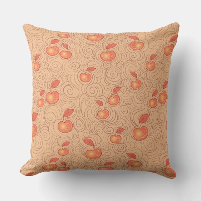 Apples Pattern Throw Pillow (Front)