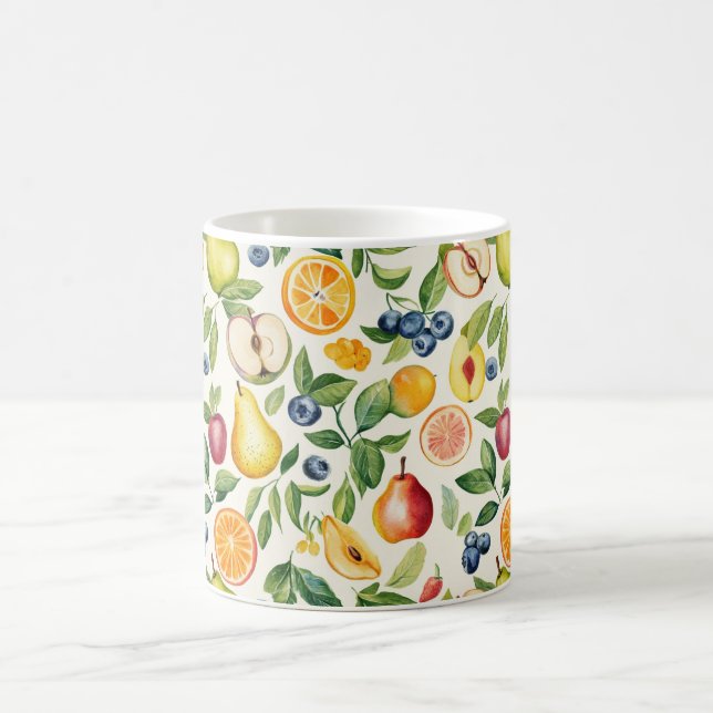 Apples Pears Blueberries Oranges Fruits Coffee Mug (Center)