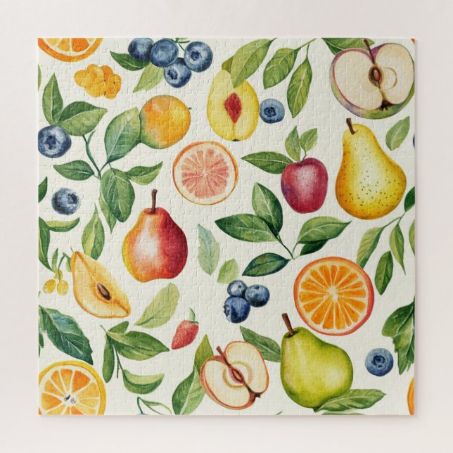 Apples Pears Blueberries Oranges Fruits Jigsaw Puzzle (Vertical)
