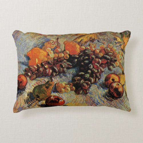 Apples Pears Lemons Grapes by Vincent van Gogh Accent Pillow