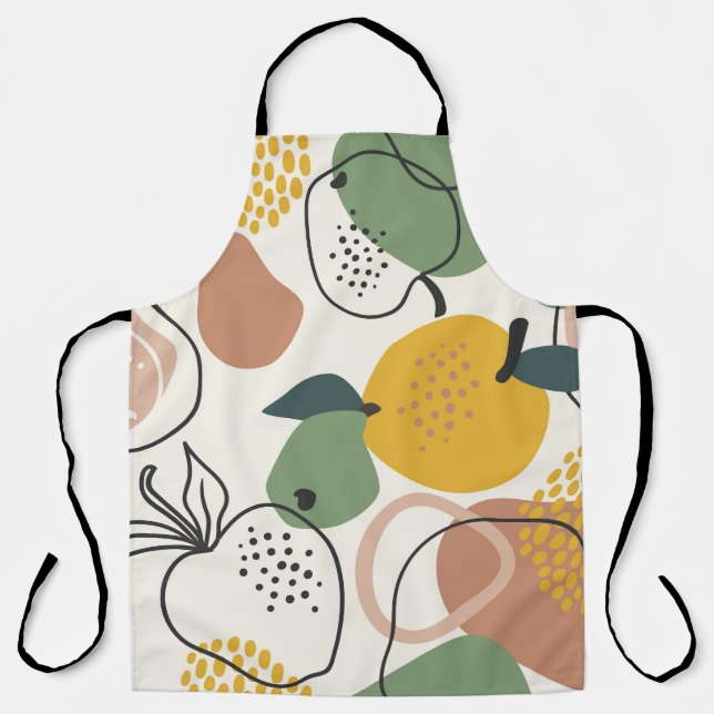 Apples Pears: Vintage Hand-Drawn Pattern. Apron (Front)