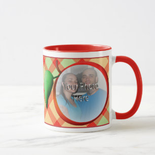 Apples Plaid Customizable Photo Mug