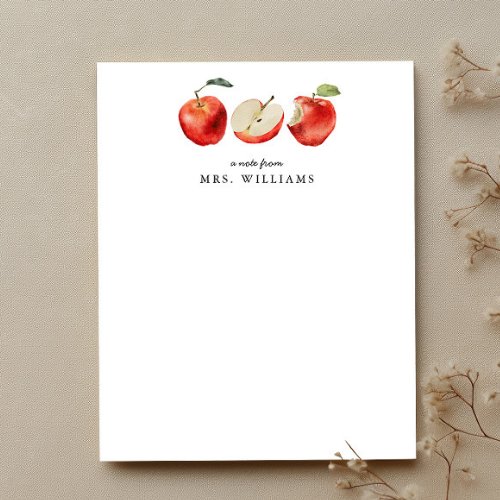 Apples Teacher  Note Card