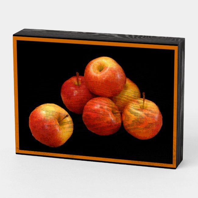 Apples Wooden Box Sign