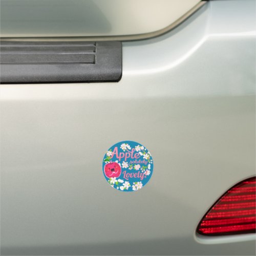 Applesolutely Lovely _ Apple Pun Car Magnet