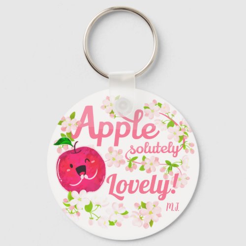 Applesolutely Lovely _ Apple Pun Keychain