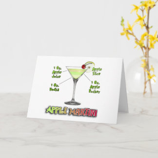 Appletini aka Apple Martini Cocktail Recipe Art Card