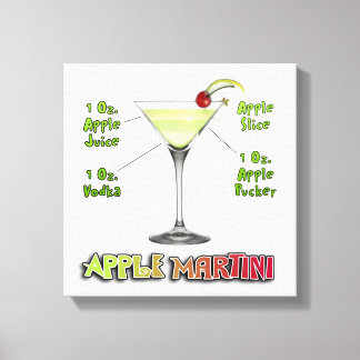 Appletini - Apple Martini Cocktail Recipe 12"x12" Canvas Print