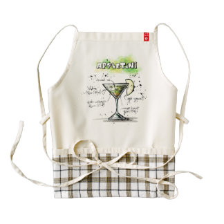 AppleTini Drink Recipe Design Zazzle HEART Apron