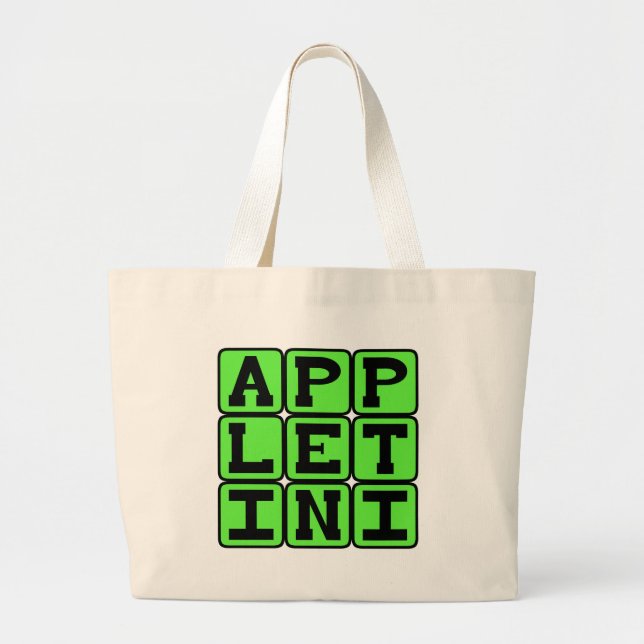 Appletini, Flavored Martini Large Tote Bag (Front)