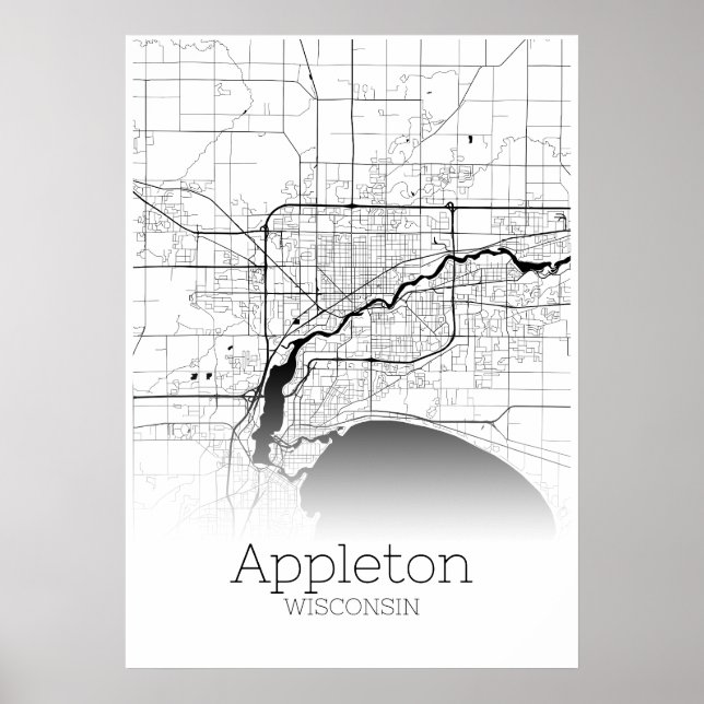 Appleton Map - Wisconsin - City Map Poster (Front)