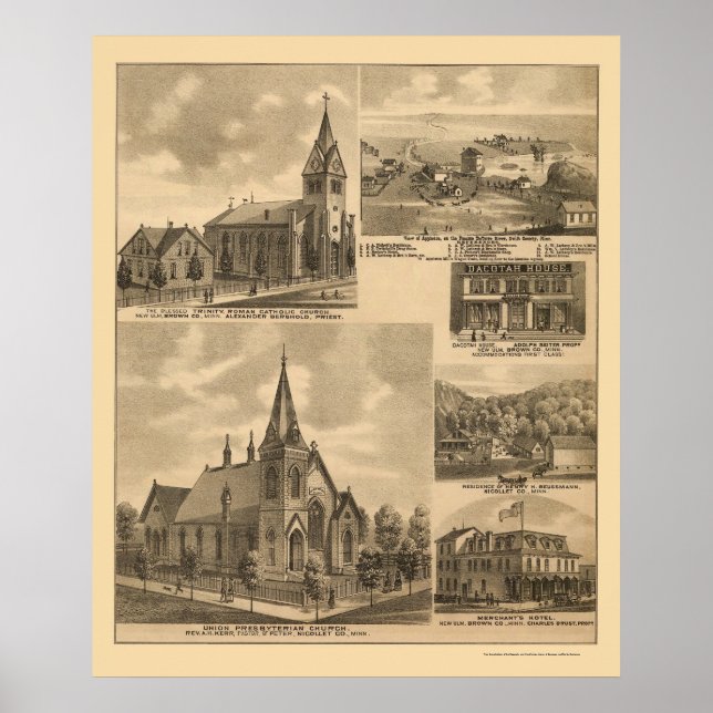 Appleton, MN Panoramic Map - 1874 Poster (Front)