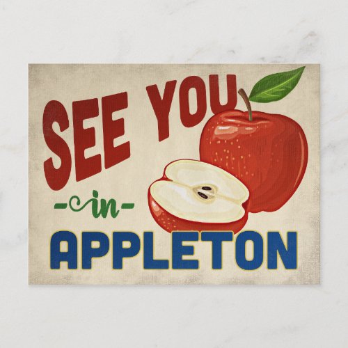 Appleton Wisconsin Apple _ Vintage Travel Postcard