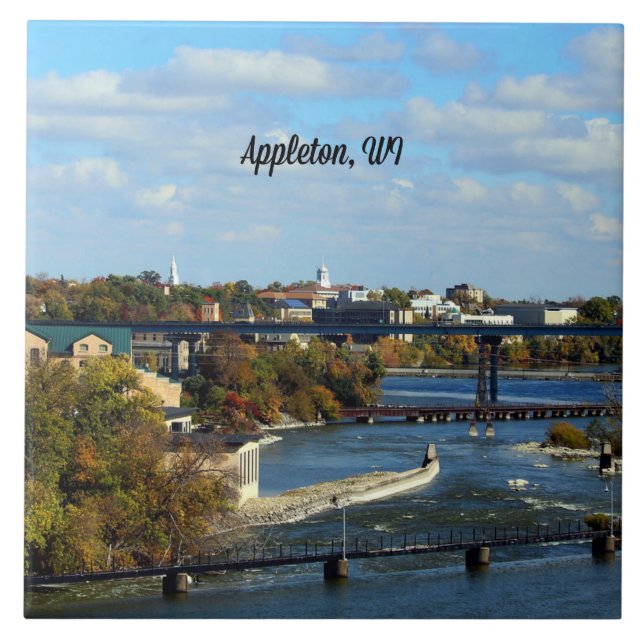 Appleton, Wisconsin landscape photograph, Ceramic Tile (Front)